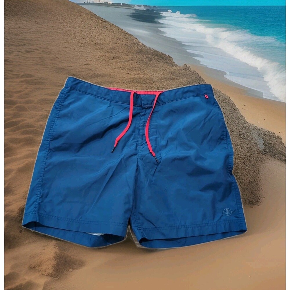 LANDS END QUALITY SWIM TRUNKS BLUE ELASTIC WAIST MESH LINED W/POCKETS MENS SZ40